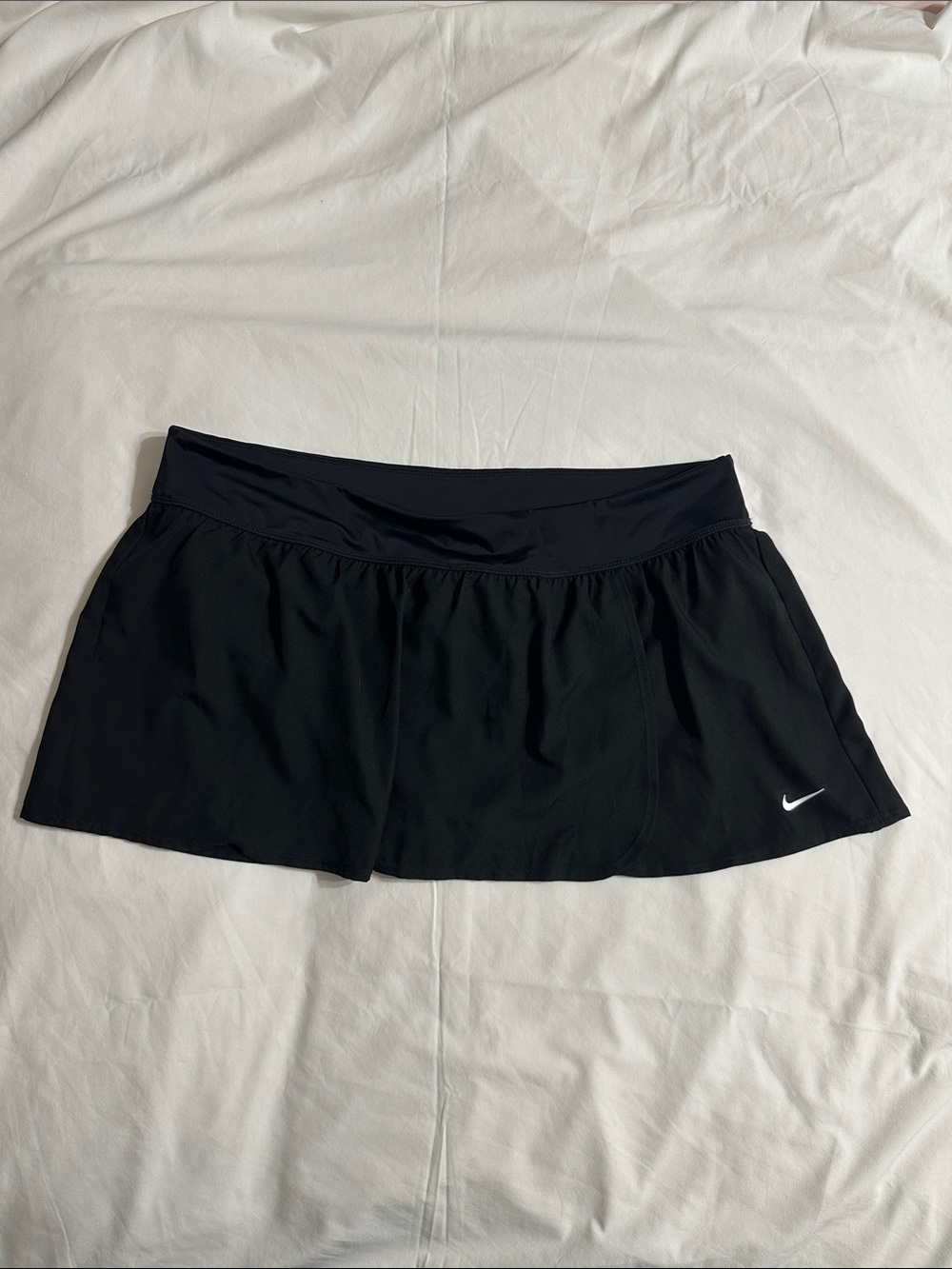 Nike Women’s Black Swim Skort with Swoosh logo and side slit - 2X